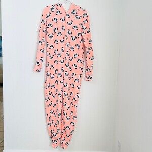 Pajamas Women’s One Piece Pajama. Size M. Orange Panda bear.
